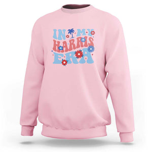 Kamala 2024 Sweatshirt In My Harris Era Retro Groove Coconut Tree Flower TS11 Light Pink Print Your Wear