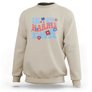 Kamala 2024 Sweatshirt In My Harris Era Retro Groove Coconut Tree Flower TS11 Sand Print Your Wear