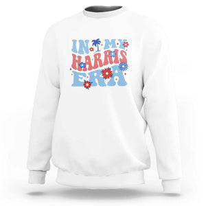 Kamala 2024 Sweatshirt In My Harris Era Retro Groove Coconut Tree Flower TS11 White Print Your Wear