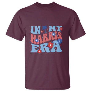 Kamala 2024 T Shirt In My Harris Era Retro Groove Coconut Tree Flower TS11 Maroon Print Your Wear