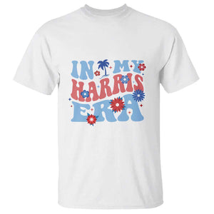 Kamala 2024 T Shirt In My Harris Era Retro Groove Coconut Tree Flower TS11 White Print Your Wear