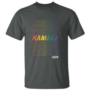 Kamala 2024 T Shirt LGBTQ Gay Pride Lesbian Flag TS11 Dark Heather Print Your Wear