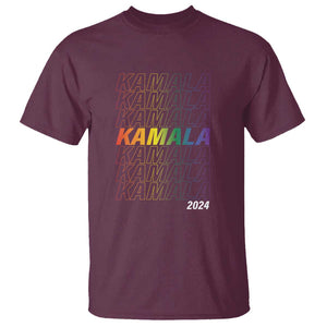 Kamala 2024 T Shirt LGBTQ Gay Pride Lesbian Flag TS11 Maroon Print Your Wear