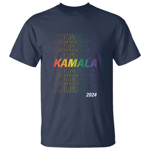 Kamala 2024 T Shirt LGBTQ Gay Pride Lesbian Flag TS11 Navy Print Your Wear