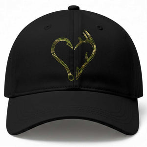 Fishing And Hunting Vintage Camo Hook Antler Heart Baseball Cap TS11 Print Your Wear