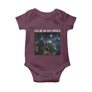 I Will Be In My Office Funny Wizard Fantasy Magic Meme Baby Onesie