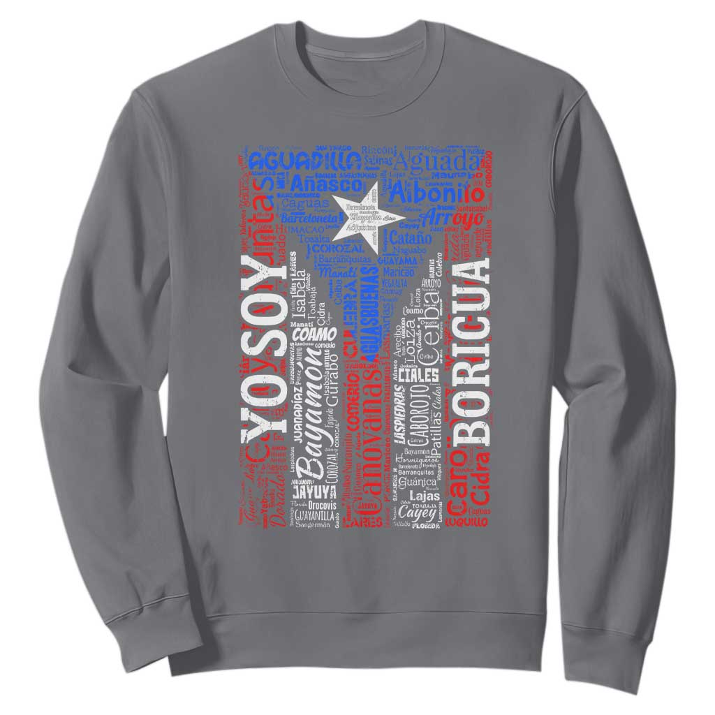 Puerto Rican Flag Puerto Rico Towns And Cities Sweatshirt TS11 Charcoal Print Your Wear
