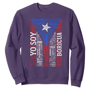 Puerto Rican Flag Puerto Rico Towns And Cities Sweatshirt TS11 Purple Print Your Wear