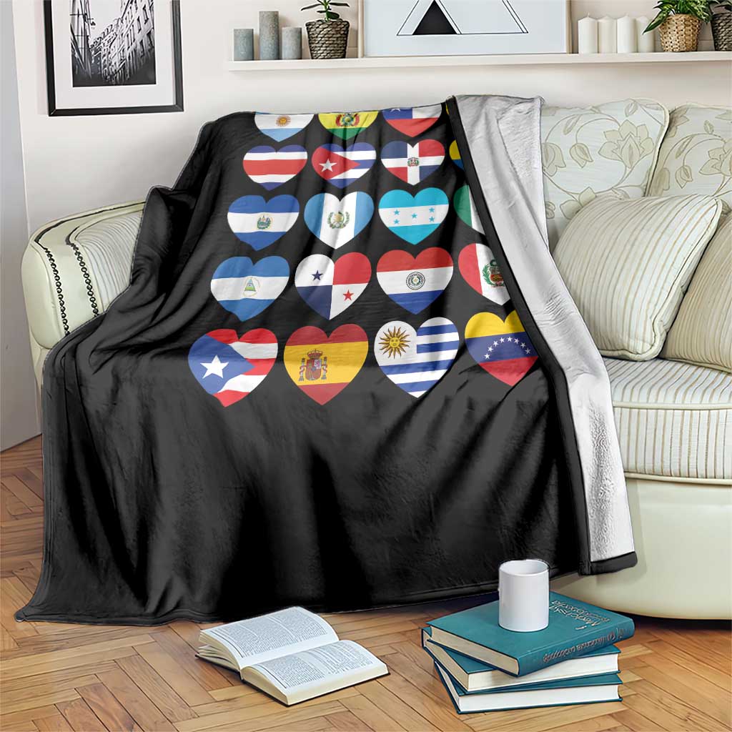 Hispanic Heritage Month Latin American Countries Heart Throw Blanket TS11 Print Your Wear