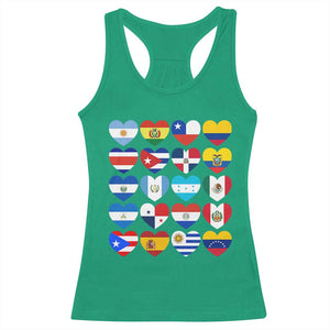 Hispanic Heritage Month Latin American Countries Heart Racerback Tank Top TS11 Irish Green Print Your Wear