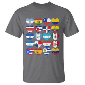 Hispanic Heritage Month Latin American Countries Heart T Shirt TS11 Charcoal Print Your Wear