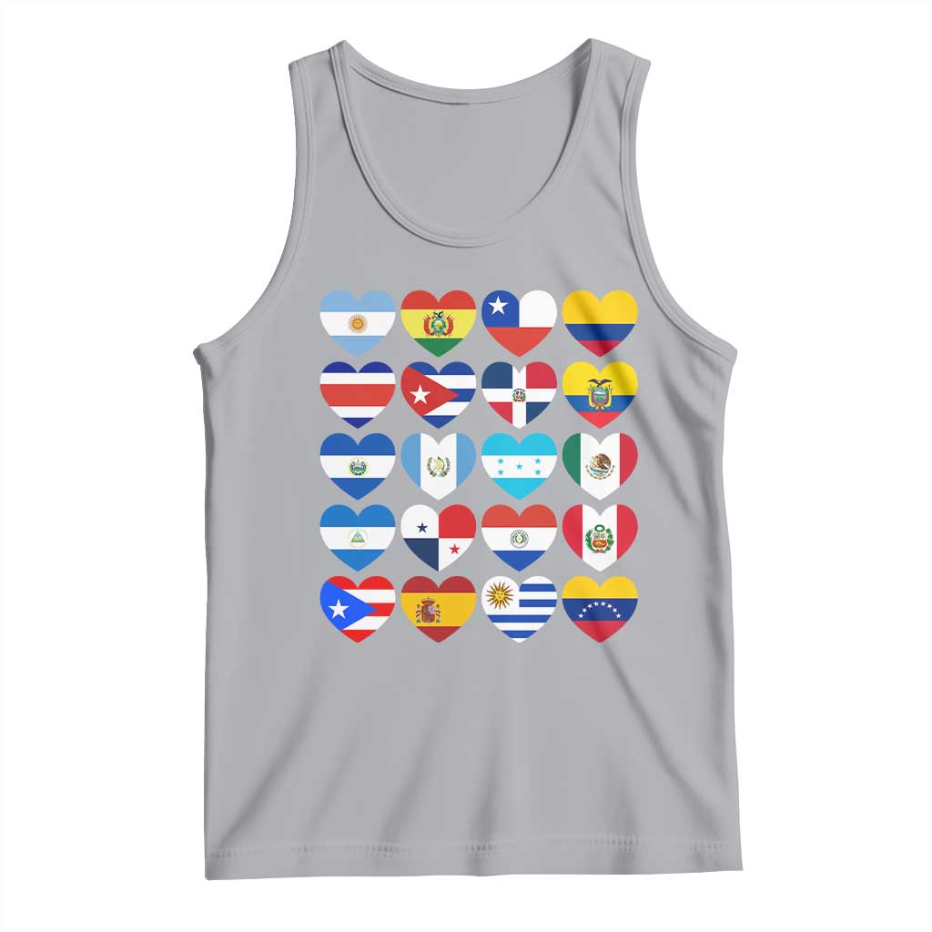 Hispanic Heritage Month Latin American Countries Heart Tank Top TS11 Athletic Heather Print Your Wear