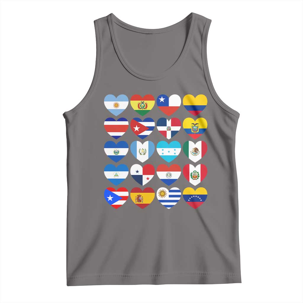 Hispanic Heritage Month Latin American Countries Heart Tank Top TS11 Deep Heather Print Your Wear