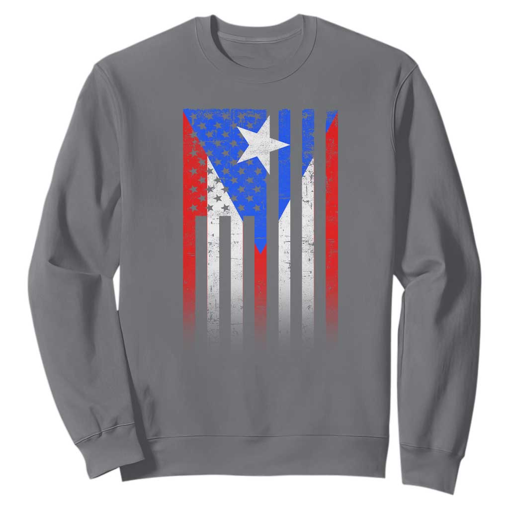 Puerto Rican American Sweatshirt Half Rican American Puerto Rico Pride TS11 Charcoal Print Your Wear