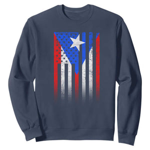 Puerto Rican American Sweatshirt Half Rican American Puerto Rico Pride TS11 Navy Print Your Wear