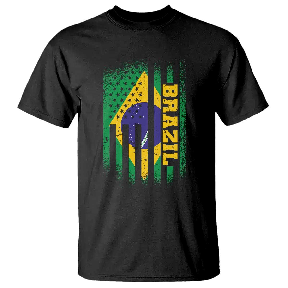 Brazilian Americans Brazilian Pride Latin Vintage USA Brazil Flag T Shirt TS11 Black Print Your Wear