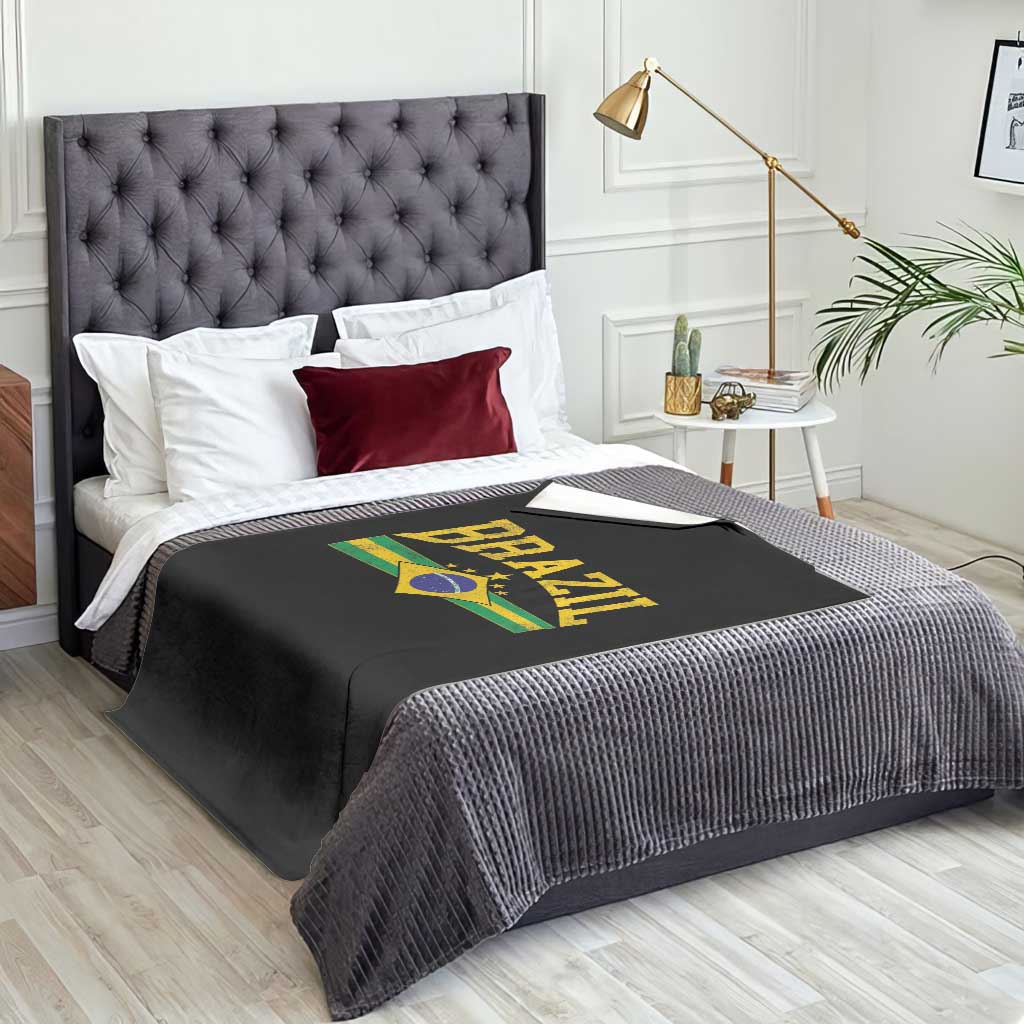 Brazilian Pride Vintage Brasil Brazil Flag Latin America Throw Blanket TS11 Print Your Wear