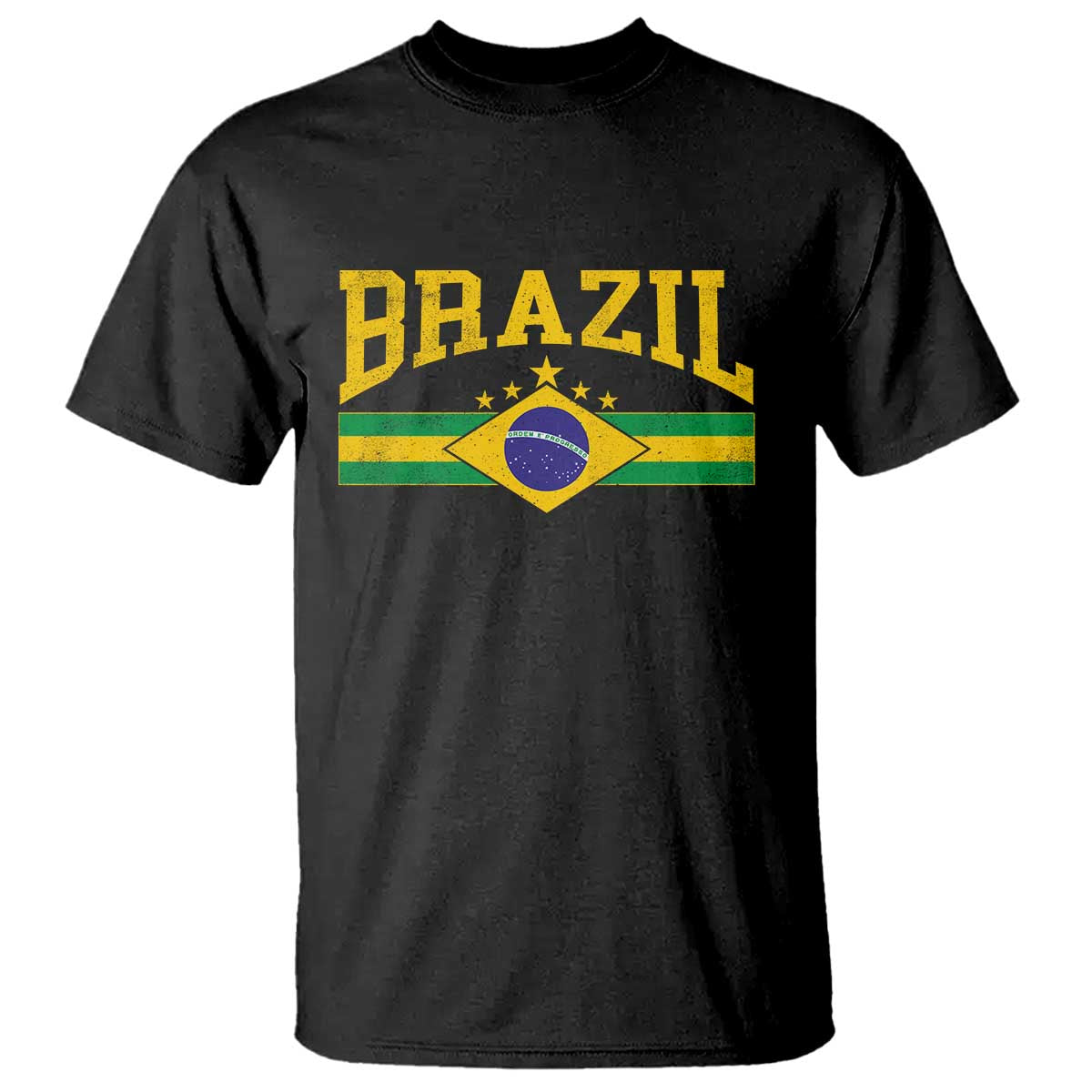 Brazilian Pride Vintage Brasil Brazil Flag Latin America T Shirt TS11 Black Print Your Wear