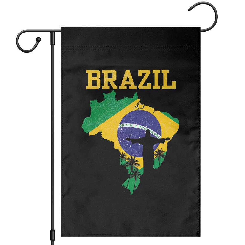 Brazilian Pride Christ the Redeemer Statue Latin America Garden Flag TS11 Black Print Your Wear