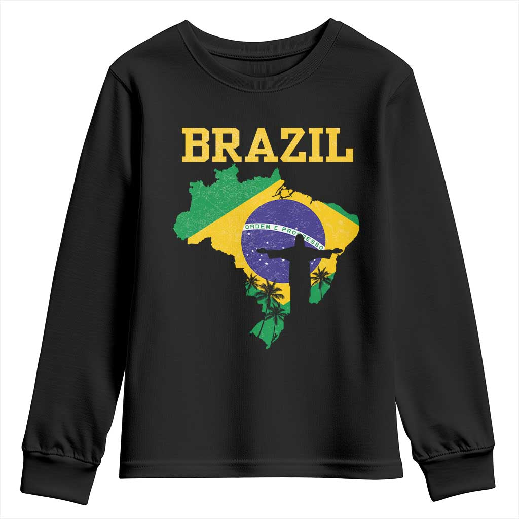 Brazilian Pride Christ the Redeemer Statue Latin America Youth Sweatshirt TS11 Black Print Your Wear