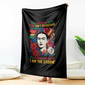 Frida Kahlo Throw Blanket They Whispered To Her You Cant Withstand The Storm TS11 Print Your Wear