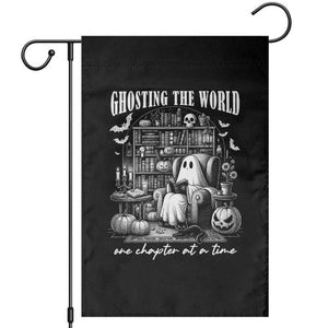Funny Halloween Book Lover Garden Flag Ghosting The World One Chapter At A Time
