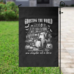 Funny Halloween Book Lover Garden Flag Ghosting The World One Chapter At A Time