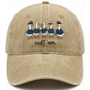 Cuff em Funny Police Goose Washed Cotton Baseball Cap Law Enforcement Gift