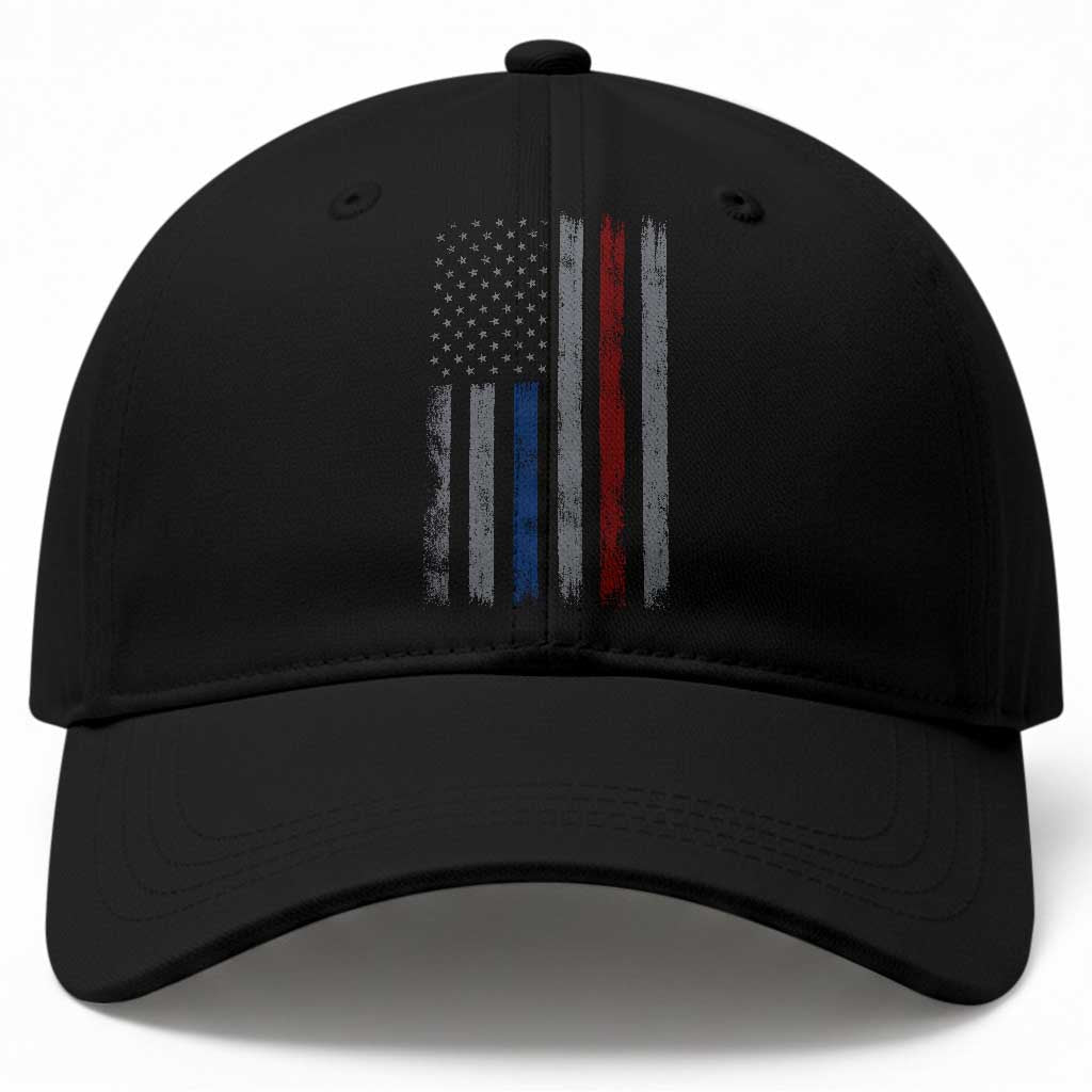 Firefighter Police American Flag Baseball Cap Patriotic First Responder Family