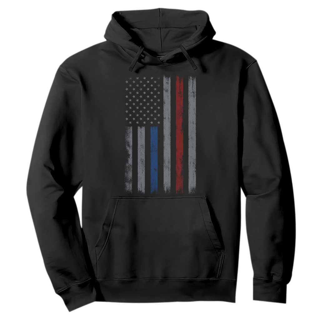 Firefighter Police American Flag Hoodie Patriotic First Responder Family