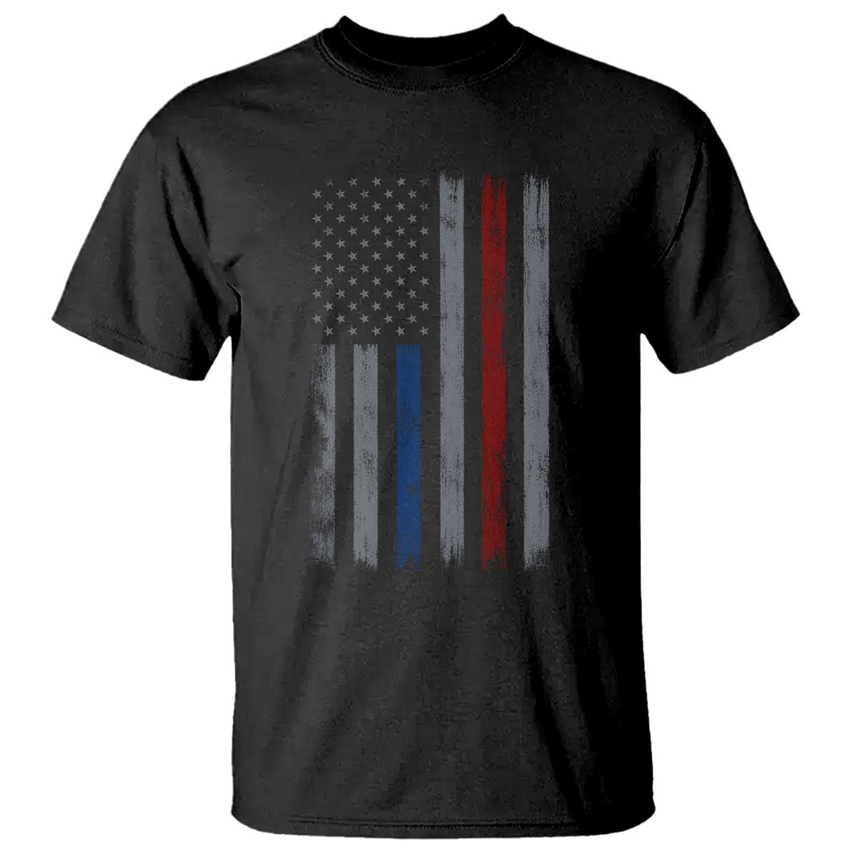Firefighter Police American Flag T Shirt Patriotic First Responder Family