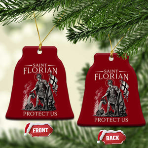 Saint Florian Protect Us Firefighters Patron Ceramic Ornament Catholic Fireman