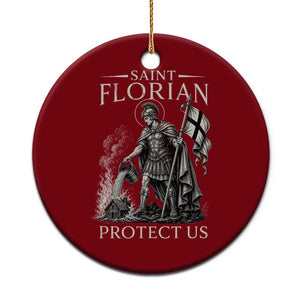 Saint Florian Protect Us Firefighters Patron Ceramic Ornament Catholic Fireman