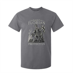 Saint Florian Protect Us Firefighters Patron T Shirt For Kid Catholic Fireman
