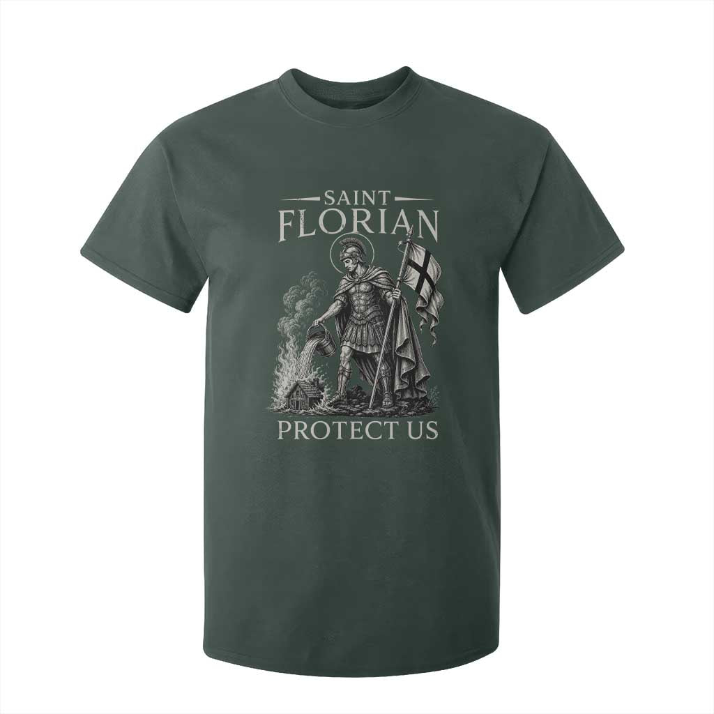 Saint Florian Protect Us Firefighters Patron T Shirt For Kid Catholic Fireman