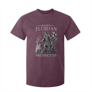 Saint Florian Protect Us Firefighters Patron T Shirt For Kid Catholic Fireman