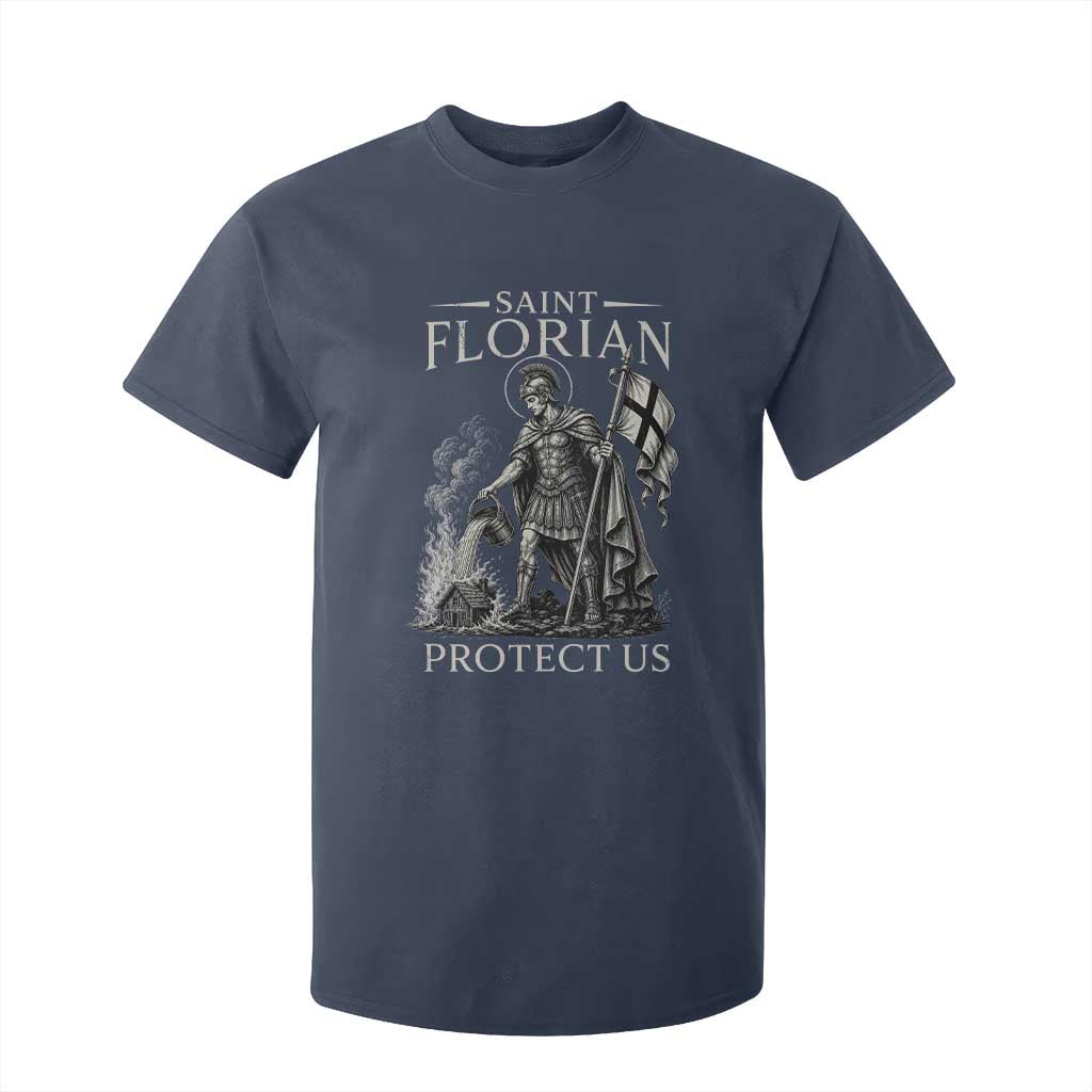 Saint Florian Protect Us Firefighters Patron T Shirt For Kid Catholic Fireman