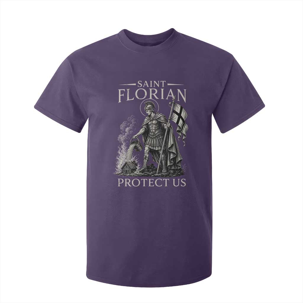 Saint Florian Protect Us Firefighters Patron T Shirt For Kid Catholic Fireman