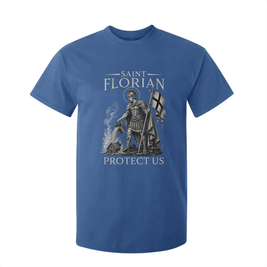 Saint Florian Protect Us Firefighters Patron T Shirt For Kid Catholic Fireman