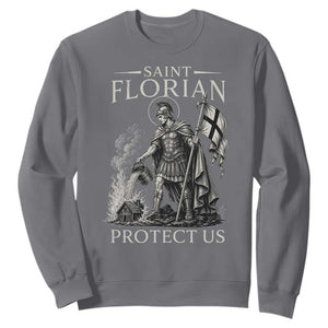 Saint Florian Protect Us Firefighters Patron Sweatshirt Catholic Fireman