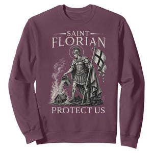 Saint Florian Protect Us Firefighters Patron Sweatshirt Catholic Fireman