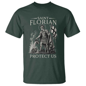 Saint Florian Protect Us Firefighters Patron T Shirt Catholic Fireman