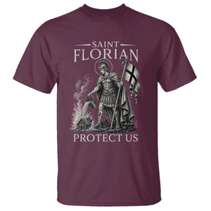 Saint Florian Protect Us Firefighters Patron T Shirt Catholic Fireman