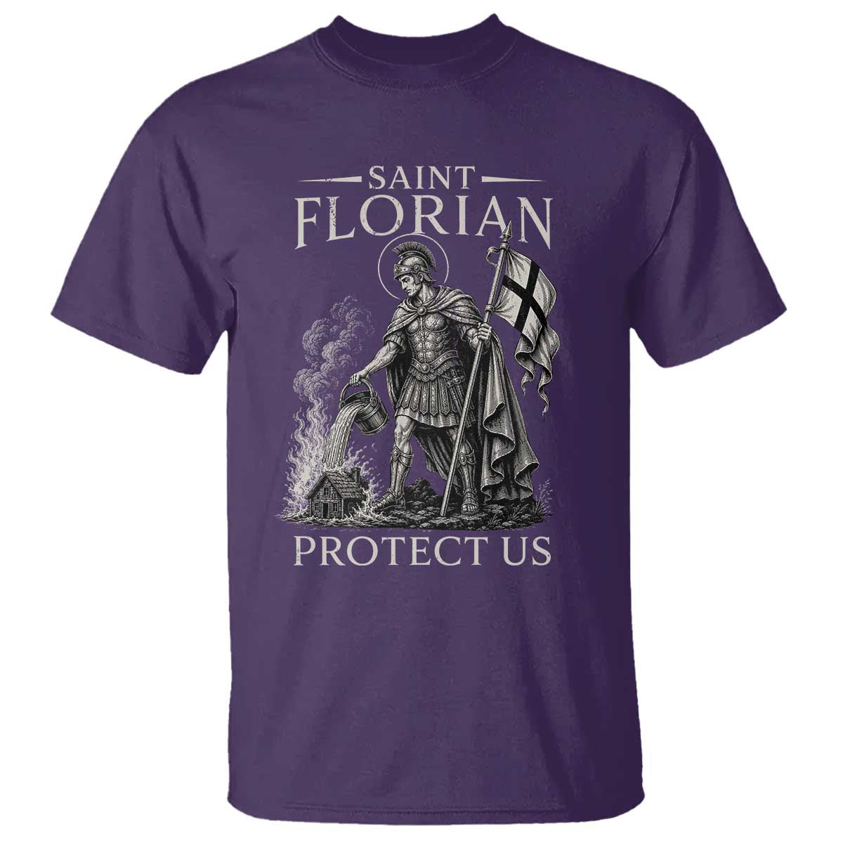 Saint Florian Protect Us Firefighters Patron T Shirt Catholic Fireman