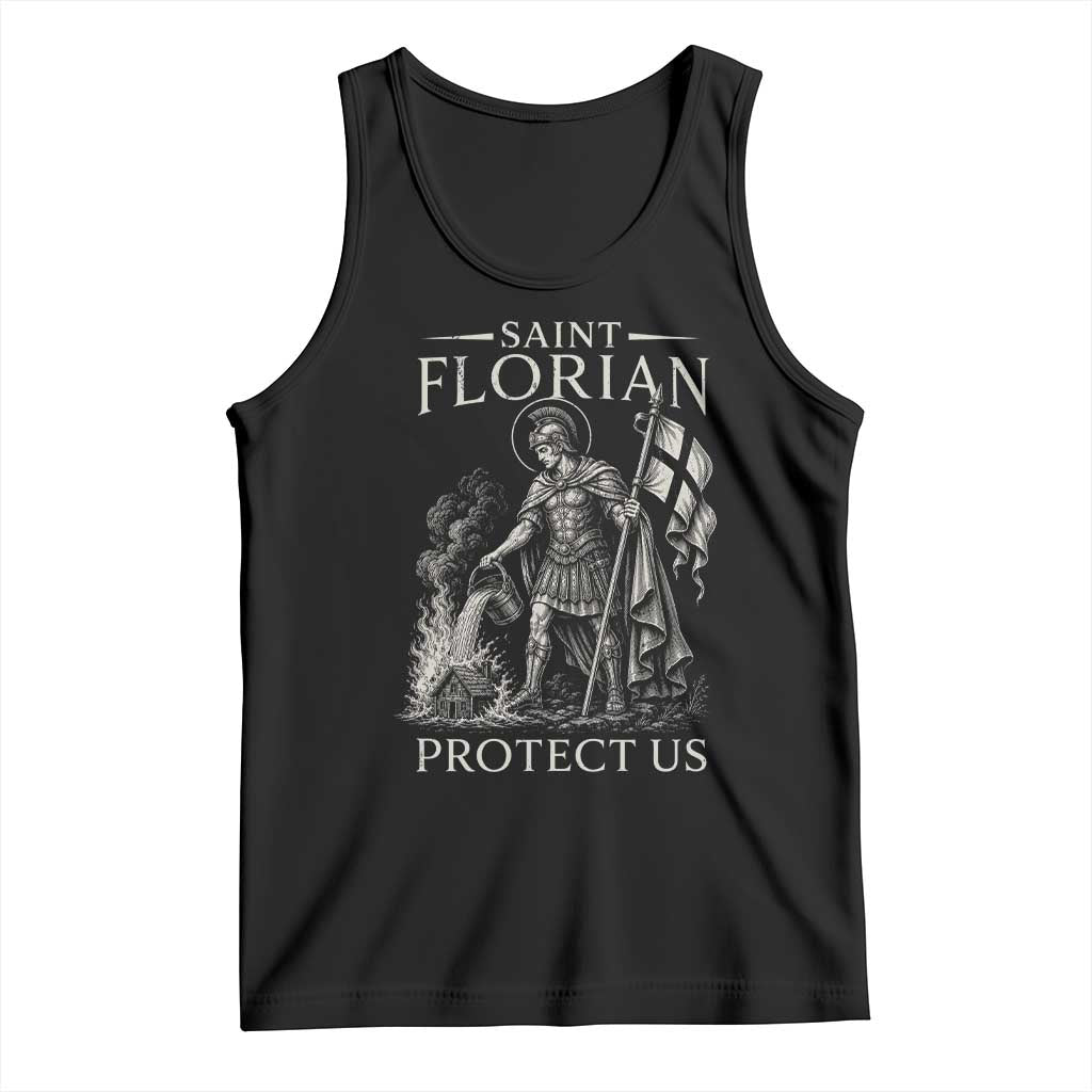 Saint Florian Protect Us Firefighters Patron Tank Top Catholic Fireman