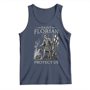 Saint Florian Protect Us Firefighters Patron Tank Top Catholic Fireman