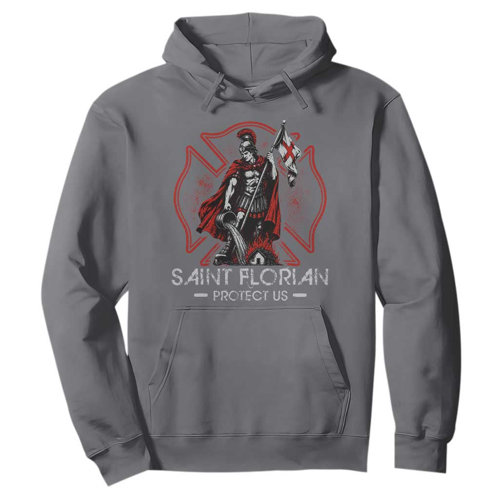 Saint Florian Protect Us Hoodie Patron Saint of Firefighters Catholic Christian Fireman