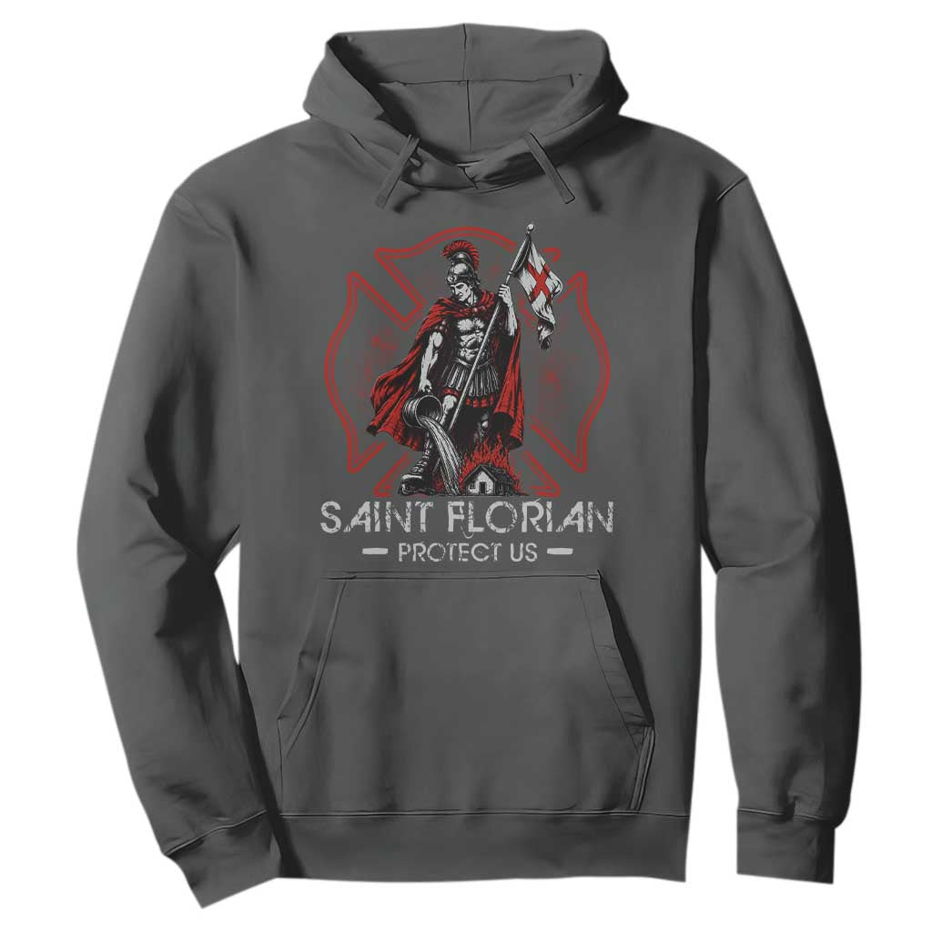 Saint Florian Protect Us Hoodie Patron Saint of Firefighters Catholic Christian Fireman