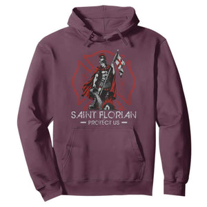 Saint Florian Protect Us Hoodie Patron Saint of Firefighters Catholic Christian Fireman