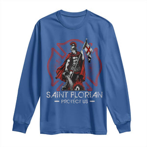 Saint Florian Protect Us Long Sleeve Shirt Patron Saint of Firefighters Catholic Christian Fireman